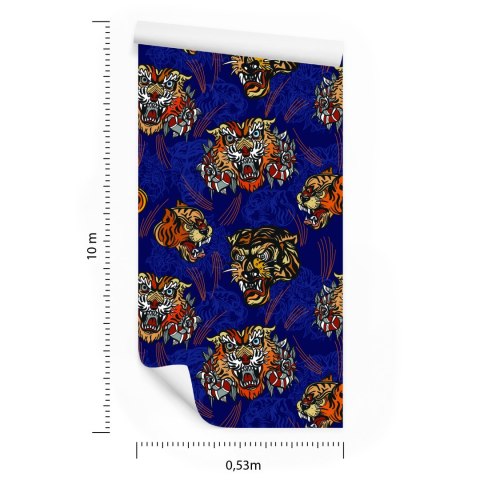 Tapeta Tygrysy W Orientalnym Stylu
