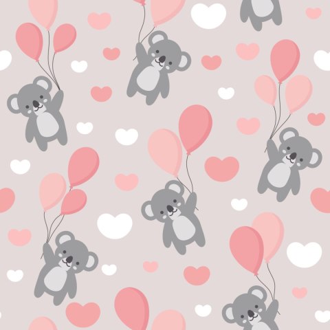 Tapeta Dla Dzieci - Misie Koala, Baloniki I Serduszka Tapeta Dla Dzieci - Misie Koala, Baloniki I Serduszka