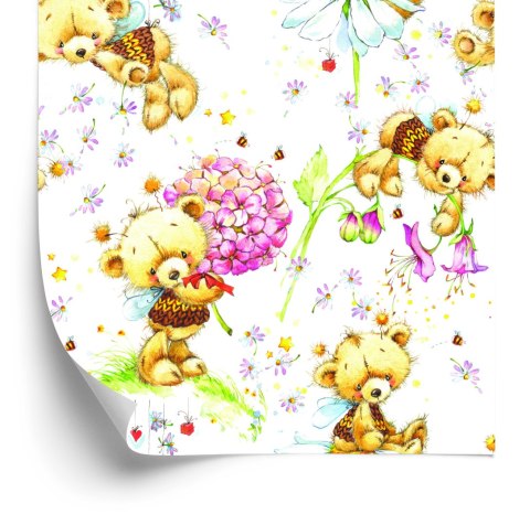 Tapeta Dla Dziewczynek Misie Kwiaty Rośliny Liście Tapeta Dla Dziewczynek Misie Kwiaty Rośliny Liście