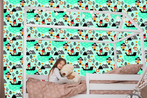 Tapeta Dla Chłopca, Morze, Ptaki, Statki Pirackie Tapeta Dla Chłopca, Morze, Ptaki, Statki Pirackie