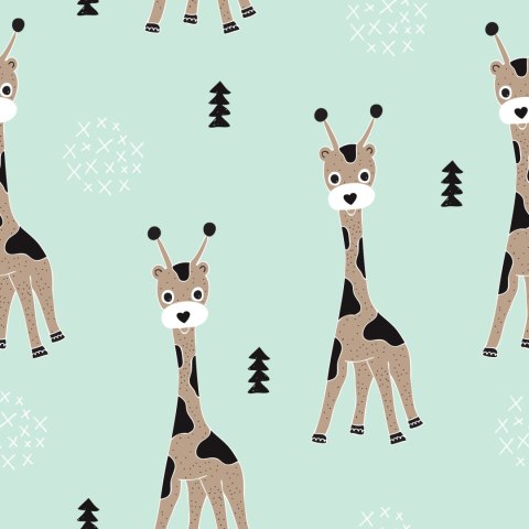 Tapeta Dla Chłopca Zwierzęta Safari Drzewa