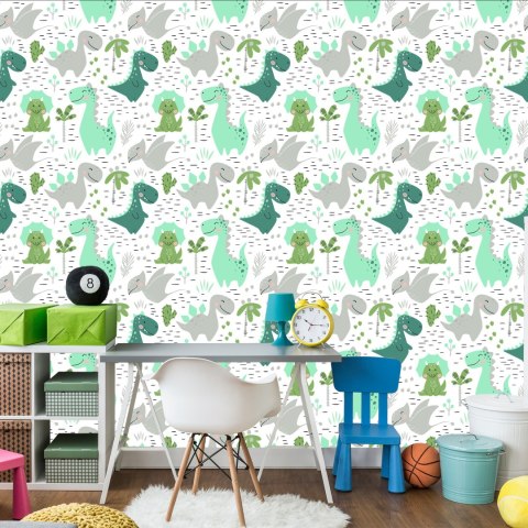 Tapeta Do Pokoju Dziecka Dinozaury Kaktusy