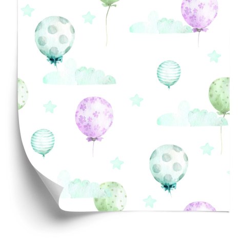 Tapeta Pastelowe Balony Na Tle Gwiazd
