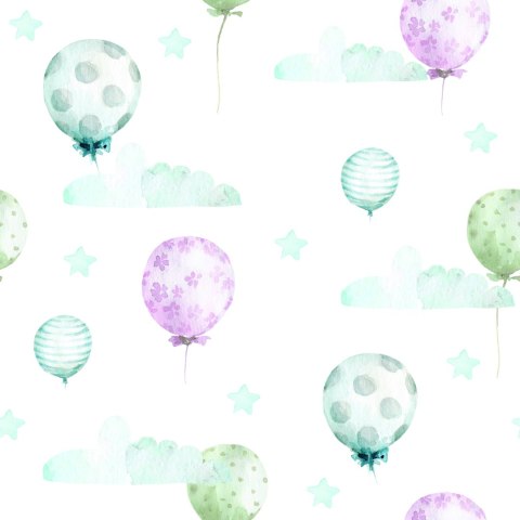 Tapeta Pastelowe Balony Na Tle Gwiazd