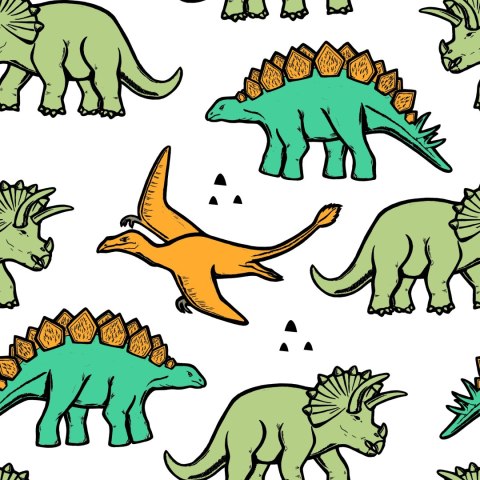 Tapeta W Kolorowe Dinozaury, Dla Dzieci