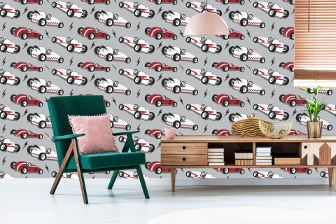 Tapeta Dla Dzieci - Wyścigowe Samochody W Stylu Vintage Tapeta Dla Dzieci - Wyścigowe Samochody W Stylu Vintage