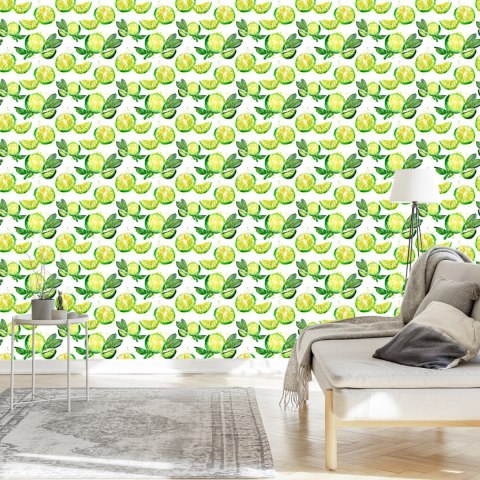 Tapeta Do Kuchni, Owoce, Limonki, Liście