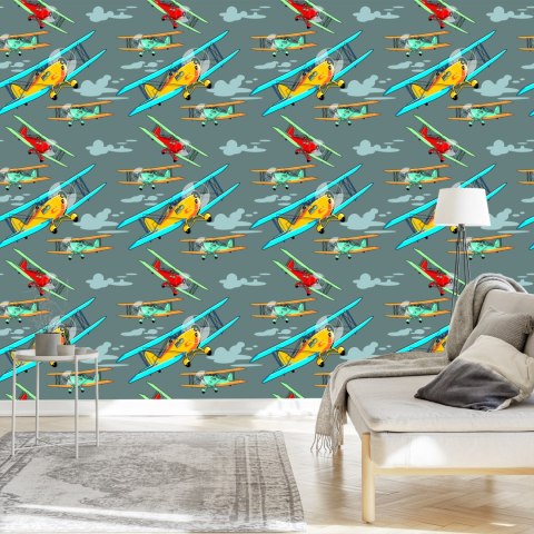 Tapeta Kolorowe Samoloty Retro