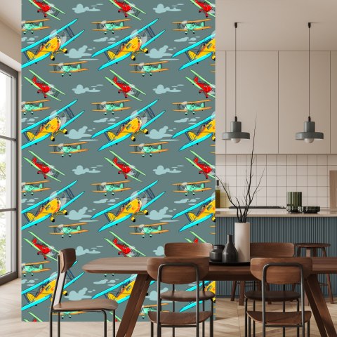 Tapeta Kolorowe Samoloty Retro