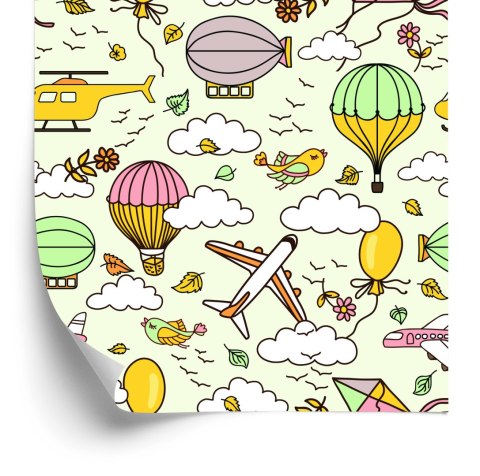 Tapeta Kolorowe Samoloty Z Balonami