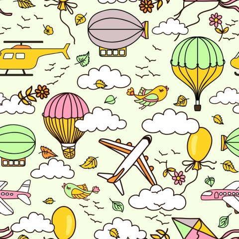 Tapeta Kolorowe Samoloty Z Balonami