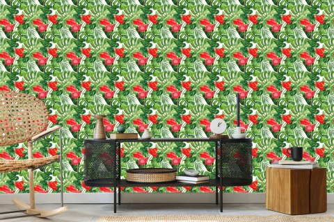 Tapeta Czerwone Kwiaty