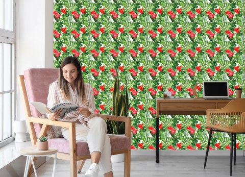 Tapeta Czerwone Kwiaty