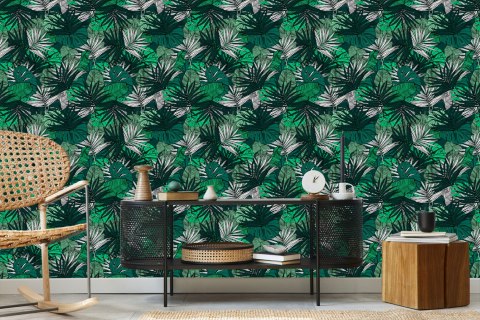 Tapeta Liście Monstera Bananowca Palmy