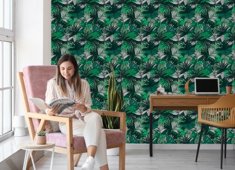 Tapeta Liście Monstera Bananowca Palmy