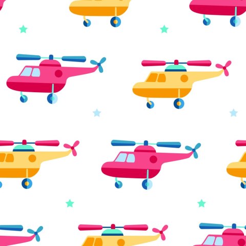Tapeta W Helikoptery, Gwiazdki, Do Pokoju Dziecka Tapeta W Helikoptery, Gwiazdki, Do Pokoju Dziecka