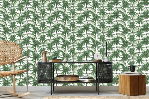 Tapeta Zieleń Natura Drzewa Palmy Sypialnia Salon