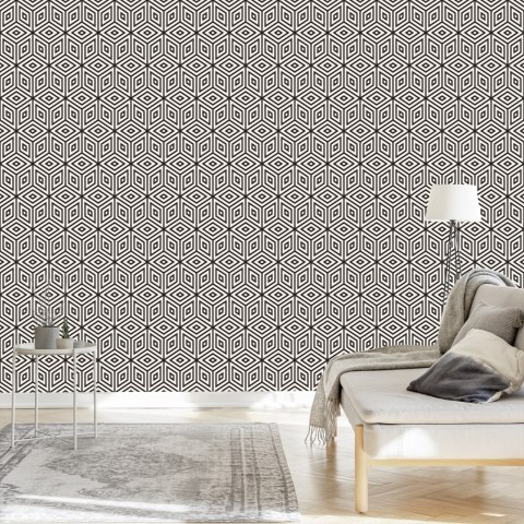 Tapeta Geometryczna - Sześciany I Romby