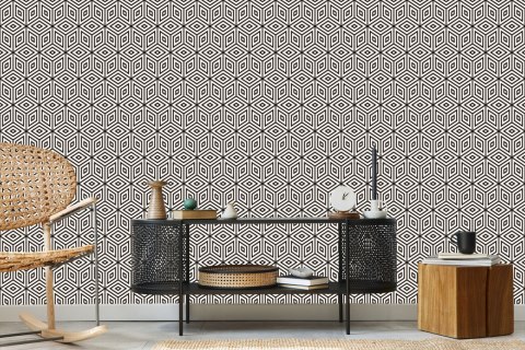 Tapeta Geometryczna - Sześciany I Romby