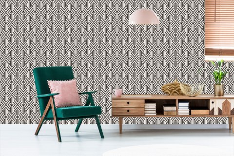 Tapeta Geometryczna - Sześciany I Romby