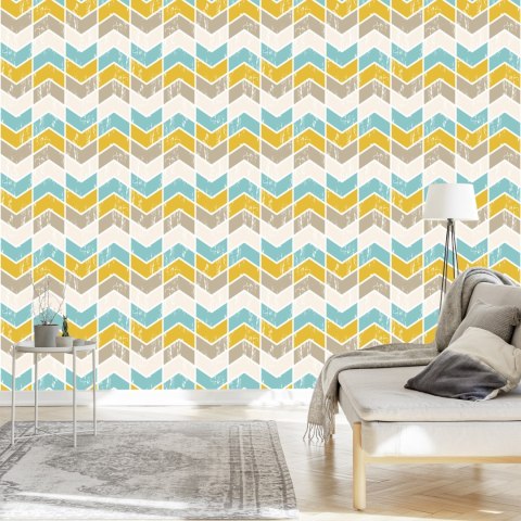 Tapeta Kolorowe Wzory Geometryczne Retro
