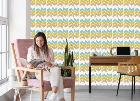 Tapeta Kolorowe Wzory Geometryczne Retro