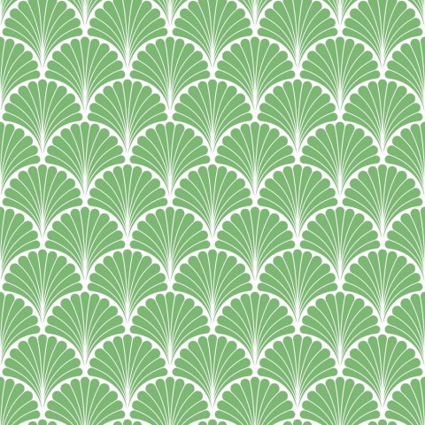 Tapeta Retro - Geometryczne Liście Dekoracyjne