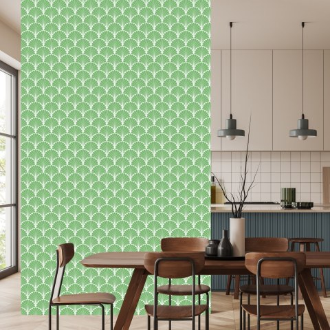 Tapeta Retro - Geometryczne Liście Dekoracyjne