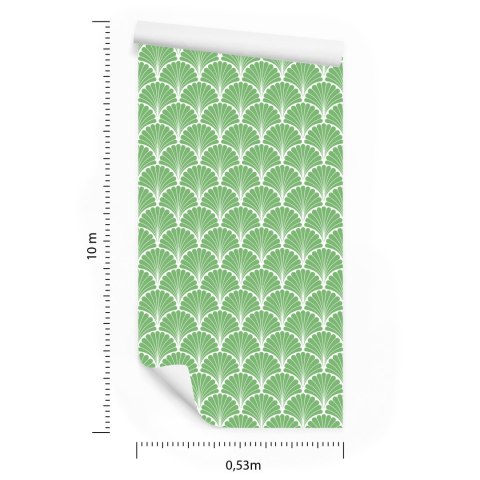 Tapeta Retro - Geometryczne Liście Dekoracyjne
