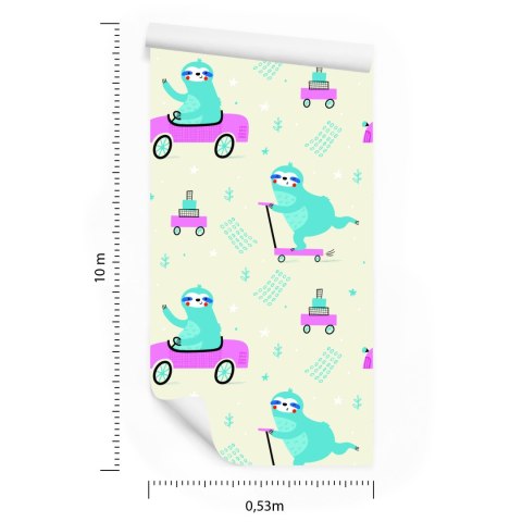 Tapeta Dla Dzieci, Leniwce W Stylu Skandynawskim Tapeta Dla Dzieci, Leniwce W Stylu Skandynawskim