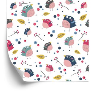 Tapeta Dla Dzieci - Kolorowe Ptaki I Leśne Rośliny