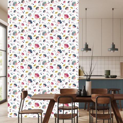 Tapeta Dla Dzieci - Kolorowe Ptaki I Leśne Rośliny