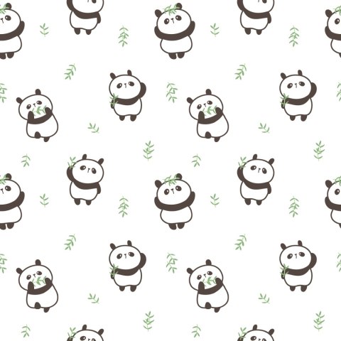 Tapeta Pandy Z Liśćmi W Tle