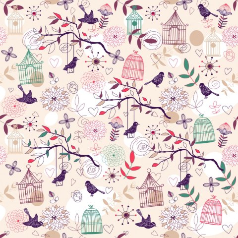 Tapeta - Piękne Kolorowe Ptaki