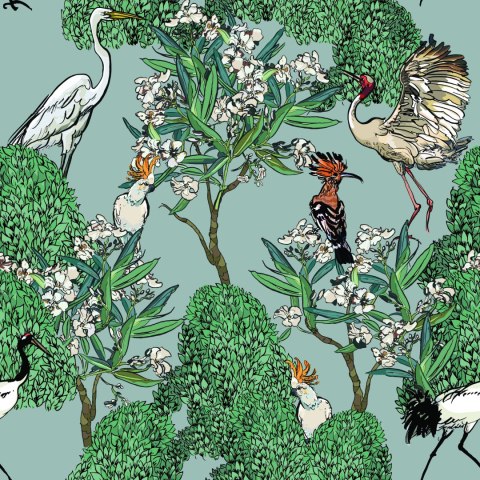 Tapeta - Piękne Ptaki I Drzewa