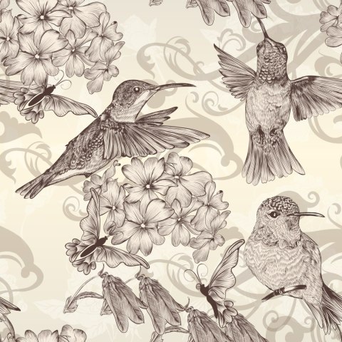 Tapeta - Piękne Ptaki Wśród Liści