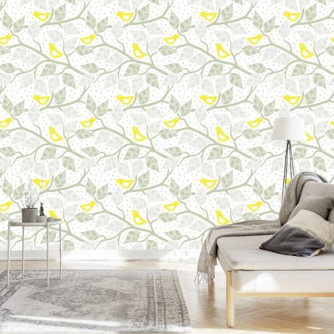 Tapeta - Ptaki, Liście I Gałęzie