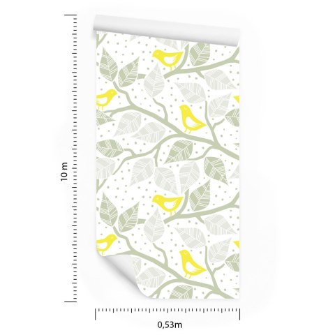 Tapeta - Ptaki, Liście I Gałęzie