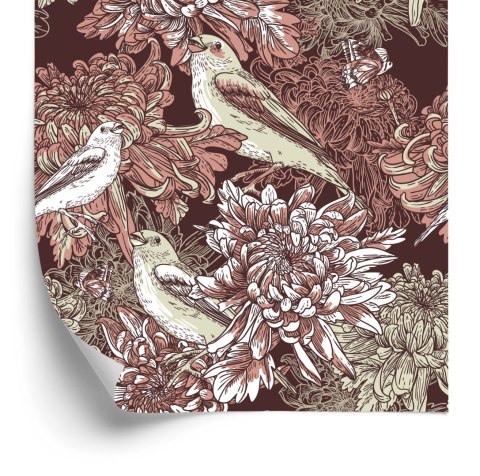 Tapeta - Ptaki Wśród Kwiatów