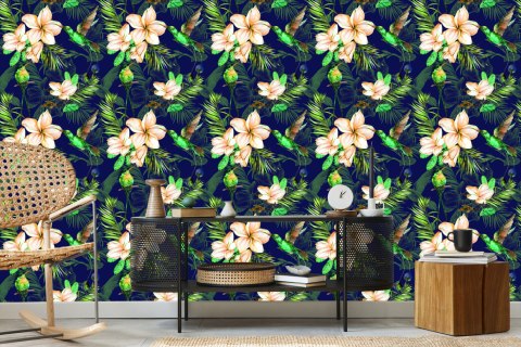 Tapeta Tropikalne Rośliny I Ptaki