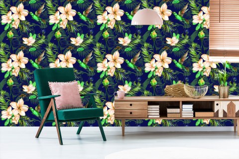 Tapeta Tropikalne Rośliny I Ptaki