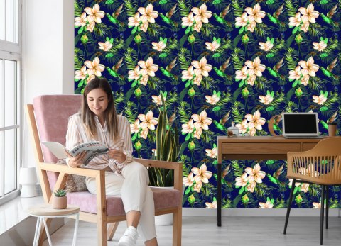 Tapeta Tropikalne Rośliny I Ptaki