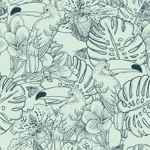 Tapeta Tukany I Egzotyczne Rośliny