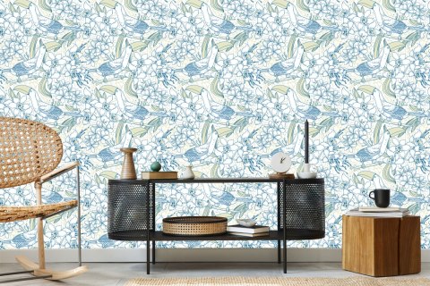 Tapeta - Tukany I Kwiaty