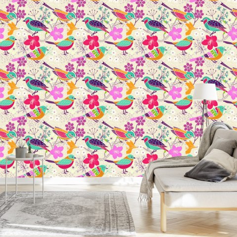 Tapeta - Wielobarwne Ptaki