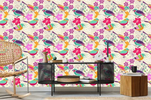 Tapeta - Wielobarwne Ptaki