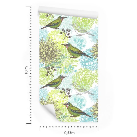 Tapeta - Wielobarwne Ptaki