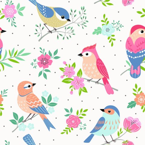 Tapeta - Wielobarwne Ptaki