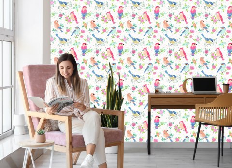 Tapeta - Wielobarwne Ptaki