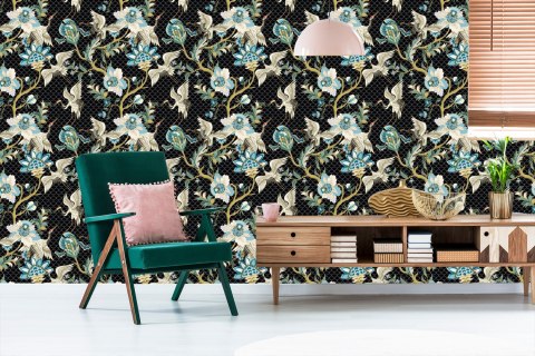 Tapeta - Żurawie I Drzewa